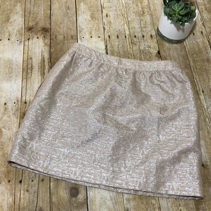 Metallic Ann Taylor LOFT Mini skirt w/ pockets